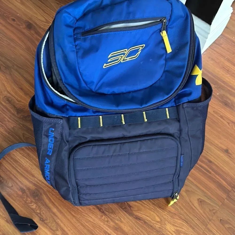 Under Armour Steph Curry large blue navy backpack knapsack